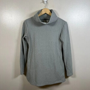 Dudley Stephens Cobble Hill Turtleneck Size XS Gray Vello Fleece Cozy Minimal
